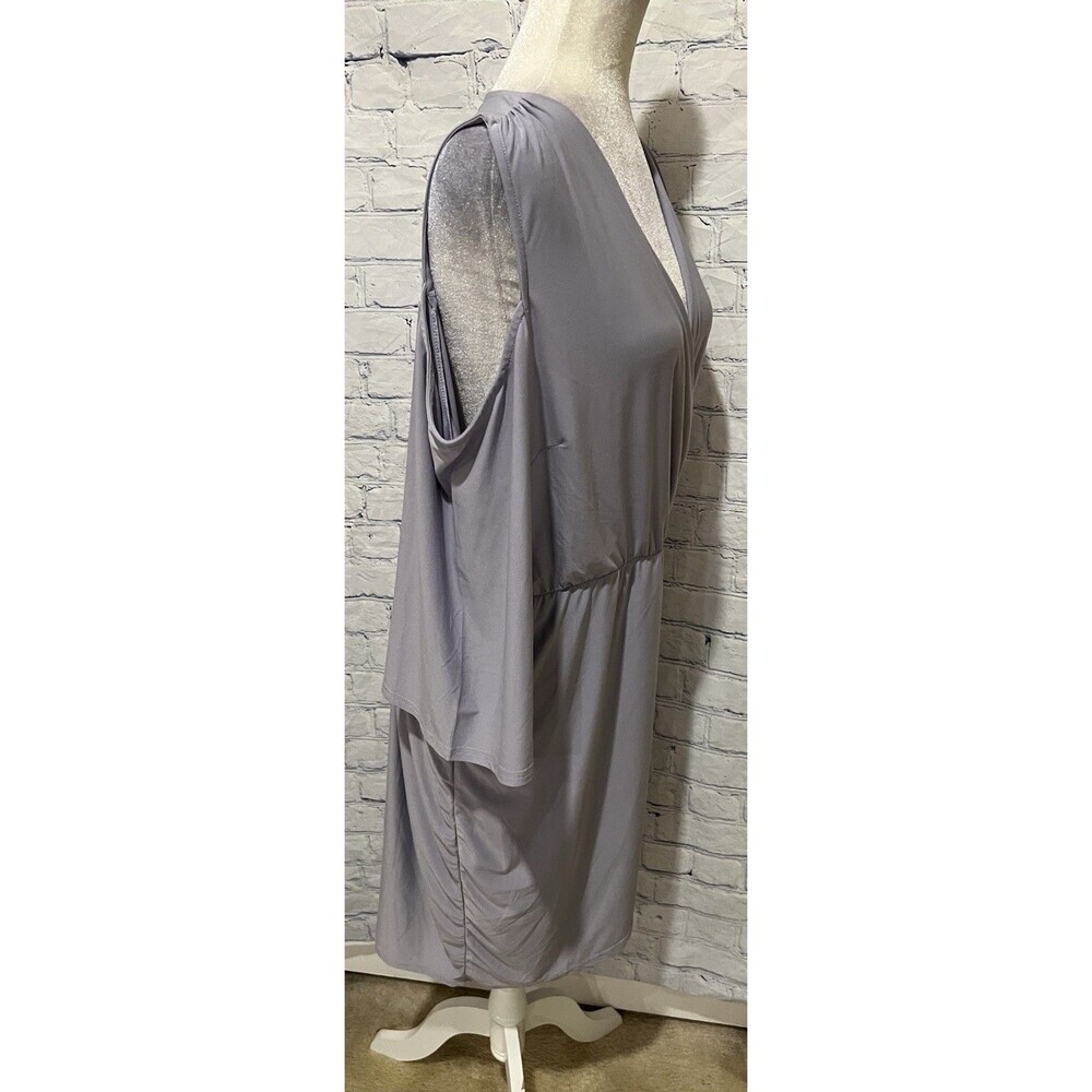 Venus Cold Shoulder Wrap Dress, Lined With Kimono Sleeves Light Purple XL - Picture 5 of 8